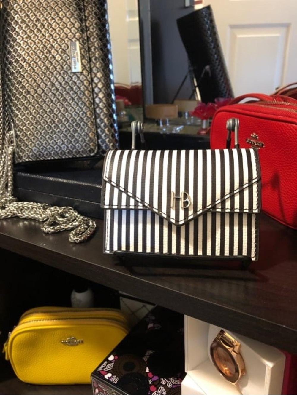 Henri Bendel "Miss Bendel" Centennial Stripe Envelope Wallet / Coin Purse NWT - Picture 8 of 11